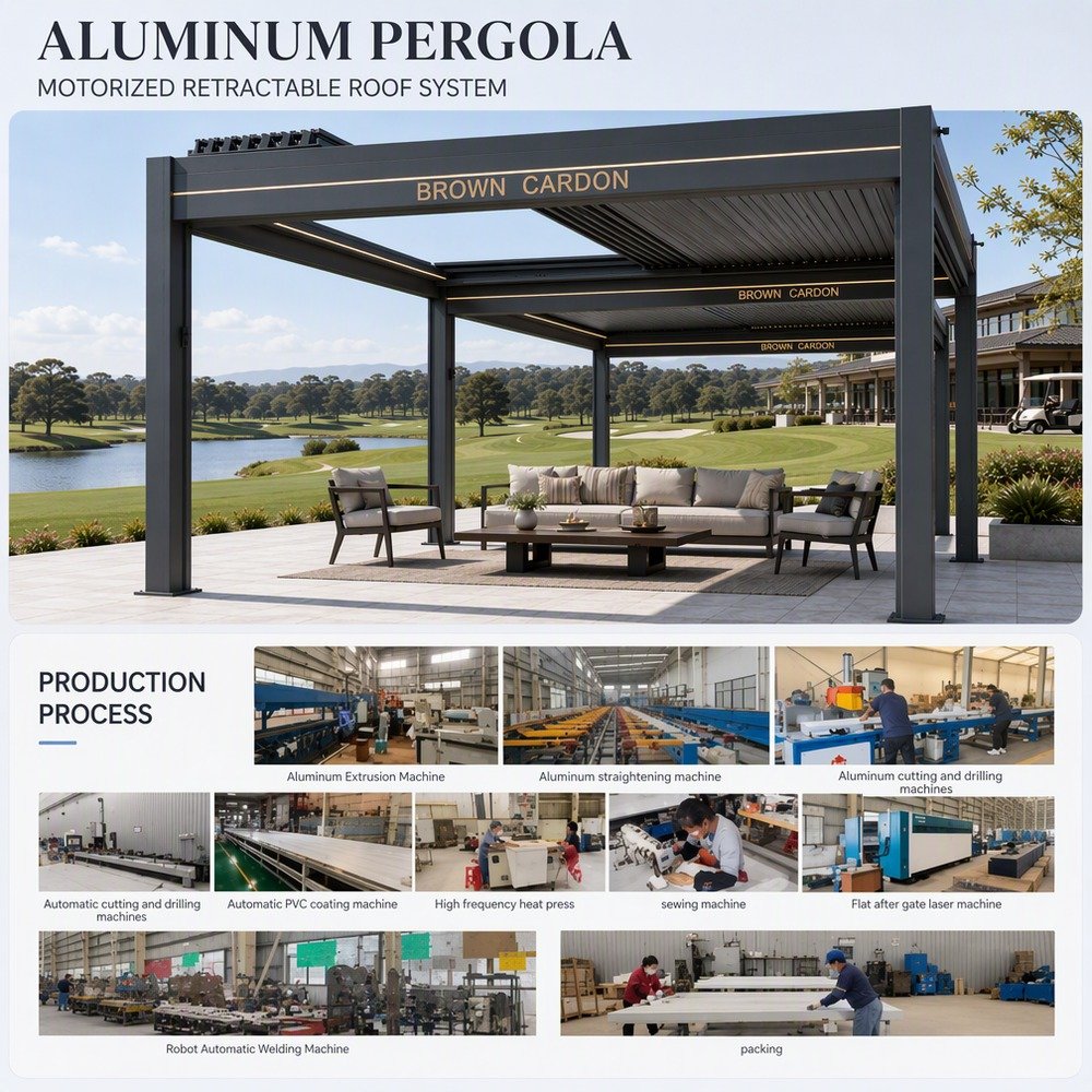 BROWN CARDON aluminum pergola factory