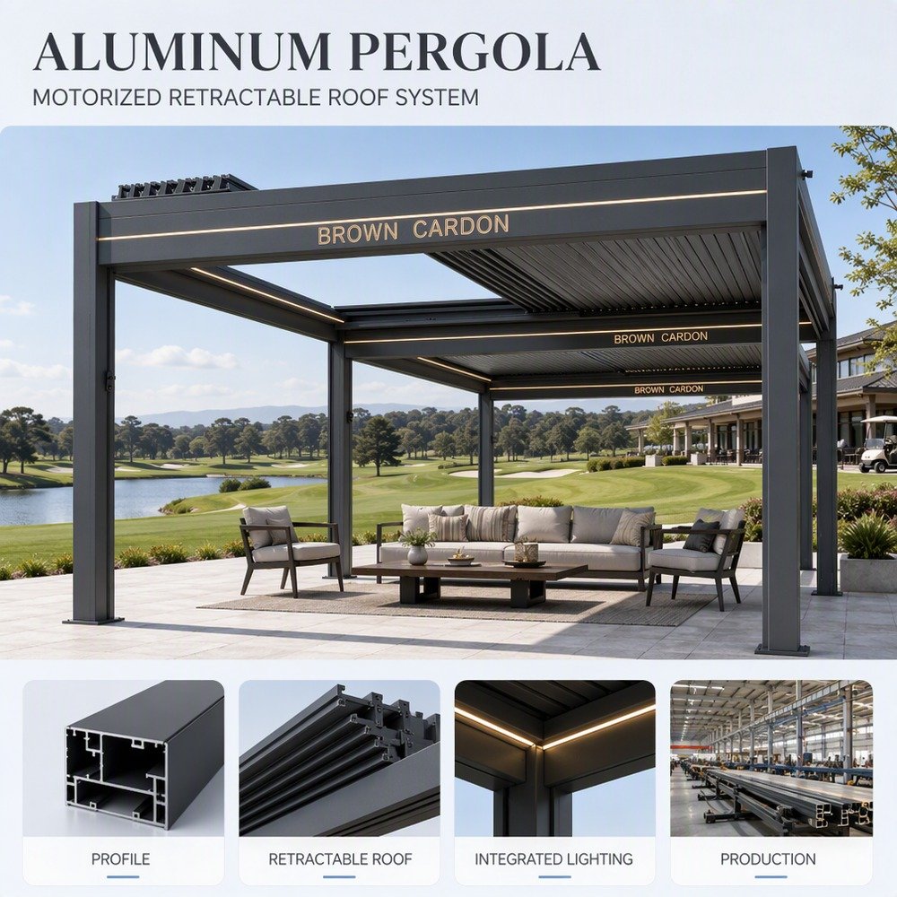 BROWN CARDON Aluminium-Pergola mit Lamellen