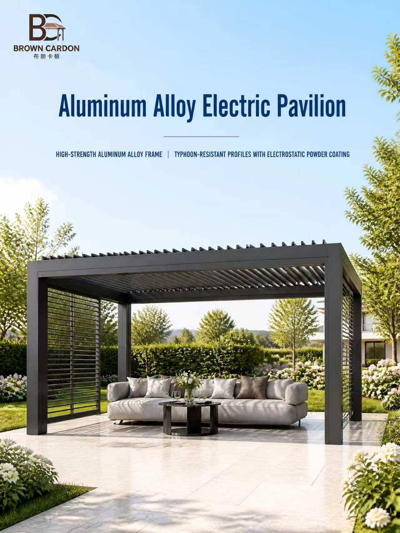 BC-220 aluminium pergola, detail 1