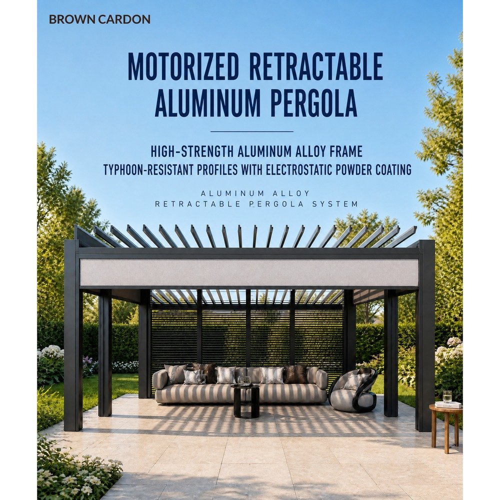 BROWN CARDON aluminum louvered pergola product
