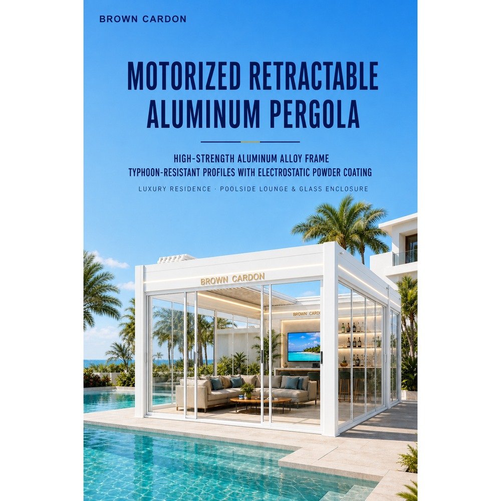 BROWN CARDON aluminum louvered pergola product
