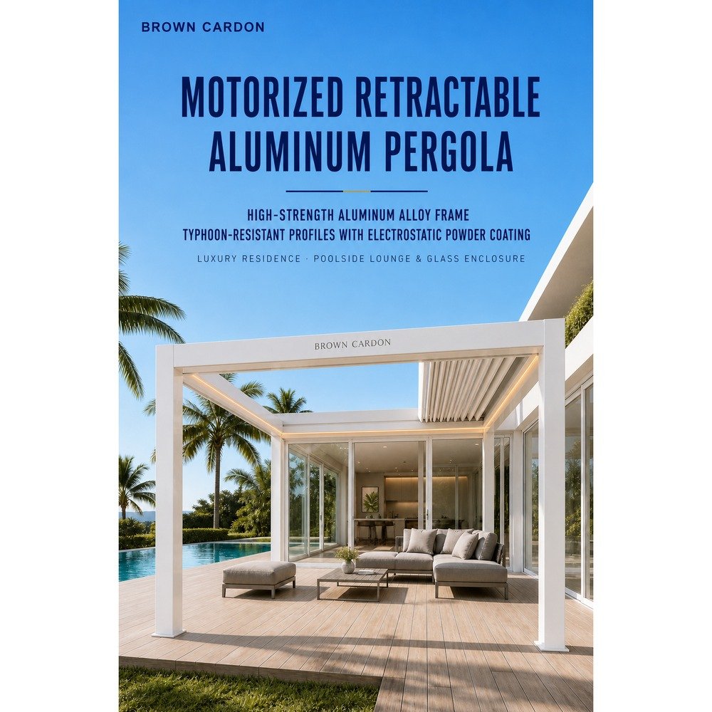 BROWN CARDON aluminum louvered pergola product