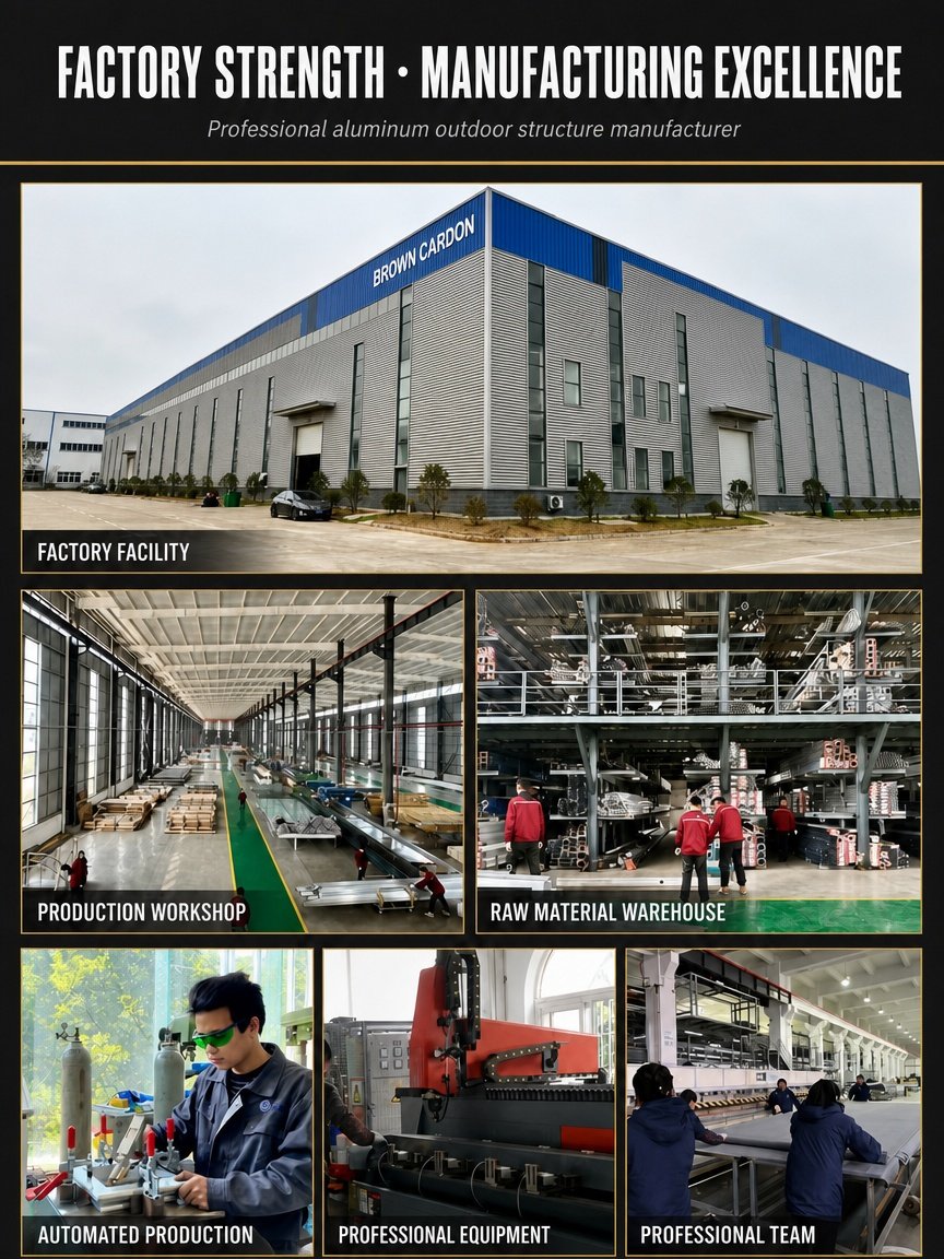BROWN CARDON aluminum pergola factory